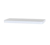 Arran Rectangular Floating Shelf Kit, 80cm White Thick Box Shelving Unit with Rounded Corners, Smooth Finish Concealed Wall Brackets, Simple Installation for Bedroom, Kitchen, Living Room & Hallway