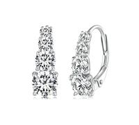 Arranged Multiple Size Moissanite Hoop Earrings Chic Solid 925 Sterling Silver Ear Buckles For Women Fine Jewelry Gift
