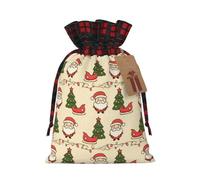 Arrangement Of Santa Claus' Christmas Tree Christmas Burlap Gift Bags With Drawstring And Tags - Tiny Small Gift Bags For Xmas Candy And Christmas Supplies, Christmas Drawstring Gift Bags 8.3×11.8in