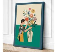Arranging Flowers Modern Canvas Wall Art Print 18x12 Inch (46 x 30 cm)