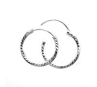 Arranview Jewellery 18mm diamond cut silver hoop earrings heavy weight