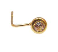 Arranview Jewellery 2 mm round CZ nose stud in 9ct yellow gold