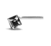 Arranview Jewellery 2 mm Square Austrian Crystal Nose Stud - 925 Sterling Silver