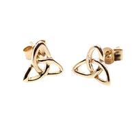 Arranview Jewellery Celtic Knotwork Infinity Triangle 7mm Stud Earring - 9ct Yellow Gold