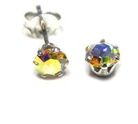 Arranview Jewellery Child's 5 mm Austrian Crystal in Aurora Borealis Stud Earring - 925 Sterling Silver