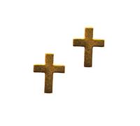 Arranview Jewellery Cross stud earrings in 9ct yellow gold