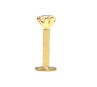 Arranview Jewellery Labret Earring 2mm CZ in 9ct Yellow Gold for Tragus, Conch, Helix, Cartilage, and Lobe
