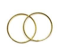 Arranview Jewellery Pair of 18mm 9ct gold sleeper hoop earrings. Diamond cut finish and light weight
