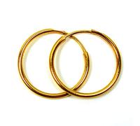 Arranview Jewellery Pair of 18mm 9ct gold sleeper hoop earrings. Plain finish and medium weight