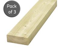 Arranwood 5X2 Inch Treated Timber (C16) 44X120mm (L)1800mm - Pack Of 3