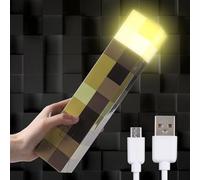 Arrasu Torch Lamp with Wall Mountable - 11 Inch LED Night Light - USB Rechargeable for Nightstand Lamp - Costume Cosplay - Kid's Bedroom Living Room Gaming Room Study Room Dectoror (Yellow)