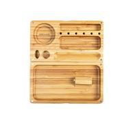 ARRAWIS Combo Storage Box - Multipurpose Decorative Bamboo Box with Removable Tray, Magnetic Lock, 2 Glass Jars