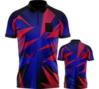 Arraz Shard | Breathable Zipped Dart Shirt with Pocket Suitable for Golf, Lawn Bowls, Tennis, Pool and Snooker, Red, 3XL