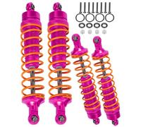 ARRCat 4PCS Full Aluminum Front Rear Shocks Upgrade Parts for 1/10 Arrma Bigrock 4X4 Senton 4X4 Granite 4X4 Vorteks 4X4 Typhon 4X4 RC Truck,Big Bore Hops Up RC Shocks,Replace AR330550 AR330551(Rose)