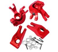 ARRCat Upgrades Part for 1/10 Senton/Granite/BigRock/Vorteks 3S Blx MEGA550 4X4,Aluminum Front Steering Block Knuckles C-Hubs Caster Blocks Rear Hubs Hops Up,AR330442 AR330467 AR330469,Red