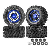 ARRCat Wheels Tires for 1/10 Big Rock Granite Vortek/Stampede Rustler Hoss/L0s1 Rc 4wd etc,Black+Blue