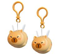 arrderly 2 Pieces Flying Capybara Keychains - Cute Animal Keyring for Women, Car Keys & Bag Accessories, Durable Metal Charm for Backpacks, Purse Decor, Unique Gift Idea