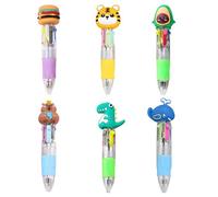 arrderly 6 Pack Multicoloured Pens, 4 Colours Mini Pen Set for Kids, 4-in-1 Mini Retractable Fun Pens for Kids Party Bags Office School Supplies Kids Class