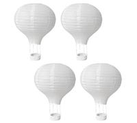 arrderly Pack of 4 Hot Air Balloon Paper Lantern, White Paper Lantern, Decorative, Ice Classic Bamboo Style for Wedding, Celebration, Birthday Party (10 inches, 20 cm)
