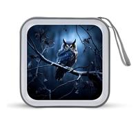 Arred Owl Sits in The Morning CD Case 40 Capacity Plastic DVD Storage Box Sleeves Zippered Wallet