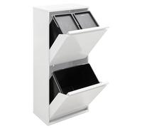 ARREGUI Basic CR401-B Steel Waste Separation System, 3 Compartments Waste Bin for the Kitchen, 3 Compartments Waste Bin, 11 + 11 + 23 L (45 L), Removable Inner Bucket, Recycling Cabinet for Waste