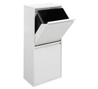 ARREGUI Basic CR401-B2 Steel Waste Separation System, 2 Compartments Waste Bin for the Kitchen, 2 Compartment Waste Bin, 2 x 23 L (46 L), Removable Extra Large Buckets, Recycling Cabinet for Waste