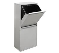 ARREGUI Basic CR402-B2 Steel Waste Separation System, 2 Compartments Waste Bin for the Kitchen, 2 Compartment Waste Bin, 2 x 23 L (46 L), Removable Extra Large Buckets, Recycling Cabinet for Waste