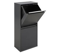 ARREGUI Basic CR404-B2 Steel Waste Separation System, 2 Compartments Waste Bin for the Kitchen, 2 Compartment Waste Bin, 2 x 23 L (46 L), Removable Extra Large Buckets, Recycling Cabinet, Waste