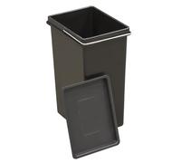 Arregui CBZ00682T Replacement Plastic Bin with Lid for Waste and Recycling Bins | 11 L | Special for Organic | Compatible with Basic, Top, Round, Ecoclas and Ecoclas Plus Models | Black