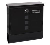 ARREGUI Chance E7004 Galvanised Steel Letter Box with Newspaper Holder, Size M (DIN A4), Black