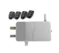 ARREGUI CI10P-AL Invisible Door Lock with Alarm System and 4 Remote Controls, Keyless Additional Lock with Alarm, Electronic Security Lock, Door Lock, Anti-Theft Silver