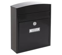 ARREGUI Compact E5734 Steel Mailbox, Size S (DIN A5 Mail) - 28.5 x 24 x 9.5 cm, Single Exterior Mailbox, Wall Letterbox, Rainproof, Easy to Install, Black
