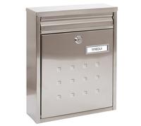 ARREGUI Dime V1327 Stainless Steel Exterior Mailbox, Size M (DIN A4 Mail and Magazines), Individual Mailbox, Wall Mailbox, Groupable, Narrow Bottom, Anti-corrosive, Easy to Install, Stainless Steel