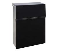 Arregui Figure E6704 Exterior Steel, Size Mail & Magazines, Capped Lock, Medium Wall Mailbox, Rain Resistant, Easy to Install, Black/White, Tamaño M (DIN A4) -36 x 26.8 x 10cm