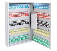 ARREGUI PL100 Cabinet Steel Box, Adjustable and Numbered Hook Rails and Key List, Includes Writeable Keyrings, 55 x 38 x 8 cm, Light Grey, Gray, 100 Schlüssel