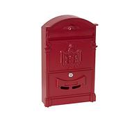 Arregui Residencia D-2151/R Outdoor Vintage Aluminium Letter Box, Classic Style, Size Magazines, Large, Decorative Wall Mailbox, red, Tamaño M (DIN A4 y revista) 42 x 26 x 9 cm