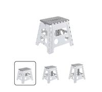 ARREGUI Small Children and Adults | Portable and Foldable Folding 150 kg Load Capacity | Stool for Kitchen, Bathroom, Camping, Garden High, Plastic Polypropylene (PP), White and Grey, 32 cm hoch