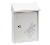 Arregui Smart Graphic E5721-SAL Exterior Steel Size Decorative Screen Printing Small Wall Mailbox | Letter Box with Back Mouth, White with Salamander, Tamaño S (Correo DIN A5) -30 x 21,6 x 8 cm