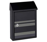 Arregui Smart Graphic E5724-STR Exterior Steel Letter Box Size Decorative Screen Printing Small Wall Mailbox | Letterbox with Back Mouth, Black with Lines, Tamaño S (Correo DIN A5) -30 x 21,6 x 8 cm
