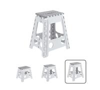 ARREGUI TB-045-GB Folding Stool for Kitchen or Bathroom | Small Folding Ladder | Folding Seat | Bathroom Stool | Folding Step for Adults and Children (up to 150 kg) | 45 cm Height | White