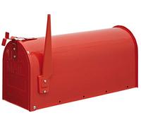 ARREGUI USA Mail USA/R American Post Box Galvanised Steel The "US Mailbox" Classic with Red Flag, US Mailbox for Outdoor Use, Large (Magazines & C4 Envelopes), Red