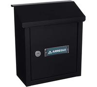 ARREGUI V4094 Letter Box Galvanised Steel Wall-Through Letter Box in Size S DIN A5 for Combining with Letter Plate Flap Black
