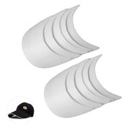 ArrErr 10 Baseball Cap Visor Insert Shape Plastic Stand Tennis Hat Brim Replacement Liner Shaper for Unisex DIY Repair Hand Craft Sewing Caps Making Supplies Accessories White, White, One Size