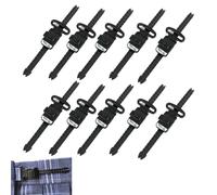 ArrErr 10 Pack Hat Adjuster Clip Buckle Extender Snapback 8cm Track Lock Sliding Strap Fastener for Pleated Skirt Trousers Pants Waist Belt Waistband DIY Sewing Parts, Black, Black, One size