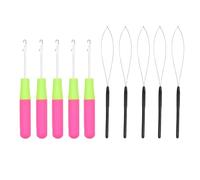ArrErr 10 Pack Loc Crochet Needle Latch Hook Crochet Hooks Hair Braiding Tools Hair Extension Loop Needle Threader Pulling Hook Tool for Hair Extensions Dreadlocks Curly Twist Hair Locs Braids