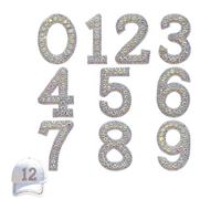 ArrErr 10 Pack Rhinestone Number Patches for Baseball Cap