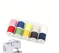 ArrErr 10 Spools Sewing Thread Kit 10 Color Polyester Sewing Thread Set 1 Inch Hand Sewing Threads for Hand Sewing Machine Clothing Repair Torn Seam Loose Button Small rips Worn Hem Travel Emergency