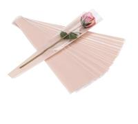 ArrErr 100 Pack Single Rose Wrapping Paper Pink Clear Plastic Single Bud Floral Wrapping Paper Single Roses Sleeve Individual Packaging Bags for Small Bouquet Mother’s Day Party Sunflowers Gladiolus