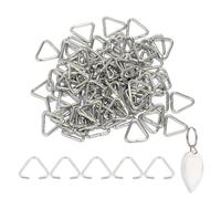 ArrErr 100 Pack Teardrop Beads Jump Rings Triangle Open Jump Pinch Clip with Triangular Bail Jump Ring for Jewelry Making Necklace Tear Drop Hanging Pendant Stone Beads Glass Crystal Charms Keychain