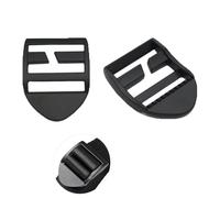 ArrErr 2 Pack Black Metal Backpack Buckles 4*3.5 cm/1.57*1.22 in Zinc Alloy Adjustable Lock Ladderlock for Backpacks Clothing Pet Collars Outdoor Products